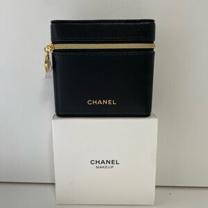 CHANEL Black and Gold Makeup Pouch